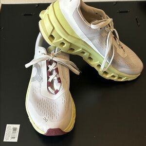 On Cloud Women's Athletic Shoes in White and Yellow